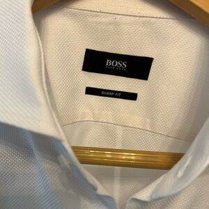Hugo Boss men’s sharp fit white button down size 16, 32/33